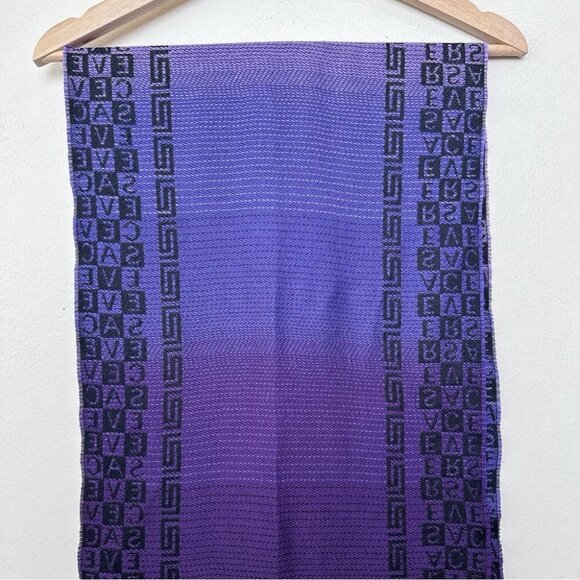 Versace Unisex Purple Ombre Geometric One Size Woven Scarf - Picture 6 of 15